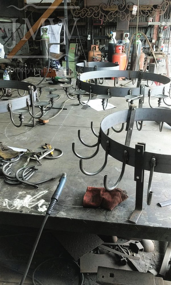 making-iron-chandeliers-donkeywell-forge-blacksmith-gloucestershire