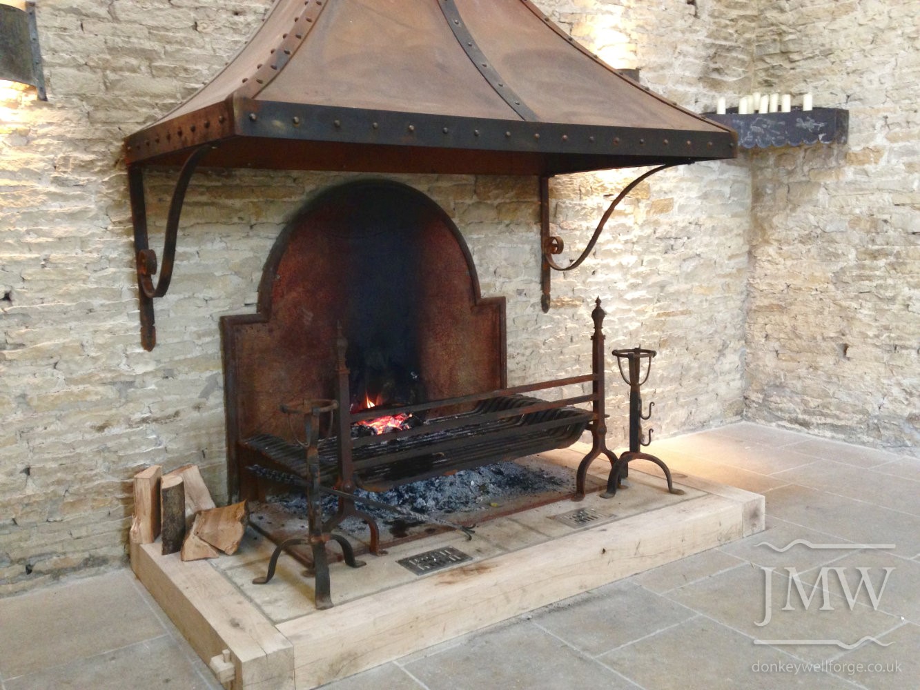 Stone Barn Fire Pit Hood And Wood, Fire Pit Hood