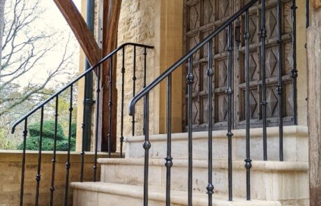 hand-forged-external-handrails-worked-iron-traditional-forging-collars-burnished-steel